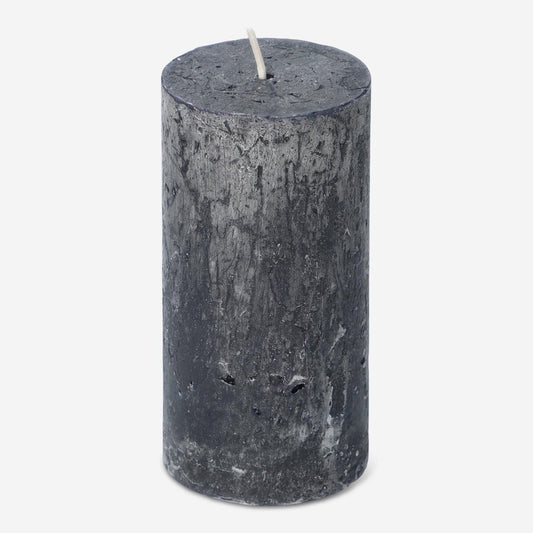 Black Rustic Pillar Candle - 12 cm