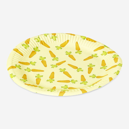 Porkkanan muotoiset paperilautaset - 8 kpl
