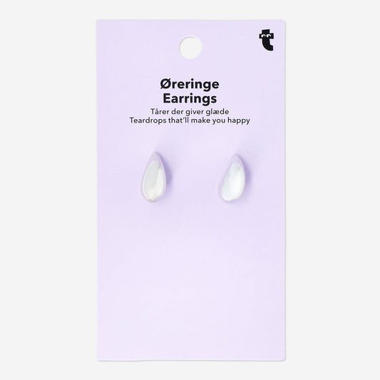 Chunky silver teardrop earrings - 2 pcs