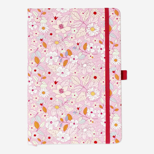 Agenda floral com suporte para caneta - A5