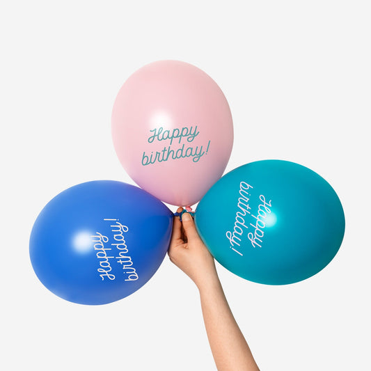 Globos de feliz cumpleaños. 6 pzas