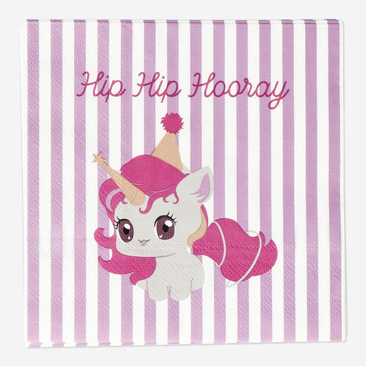 Napkins with birthday unicorns - 16 pcs