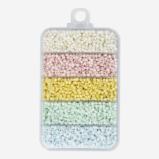 Pastel coloured glass beads