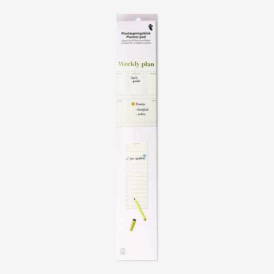 Sticky planner pad with stickers and marker - English