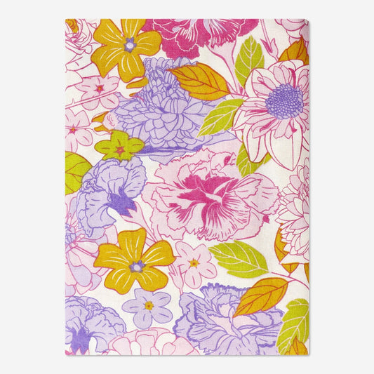 Mantel con estampado de flores grandes - 140 x 220 cm