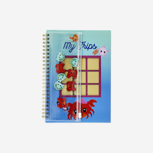 Travel journal with tic-tac-toe cover - For kids